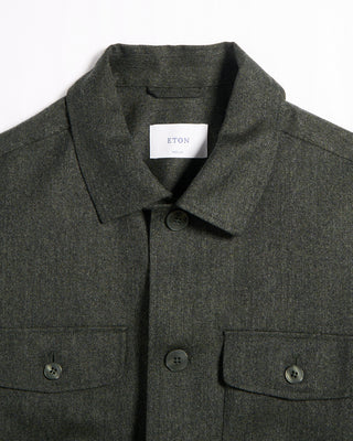 Eton Active Wool Four Pocket Overshirt Green 3 5984