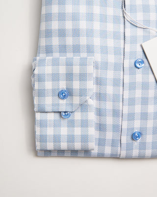 Eton Check Contemporary Signature Twill Shirt Blue 3 414
