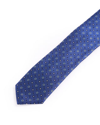 Eton Navy Blue Geometric Woven Silk Tie Navy 4656