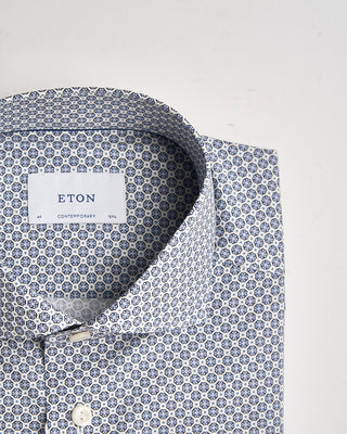 Eton Medallion Signature Twill Contemporary Shirt Blue 1033