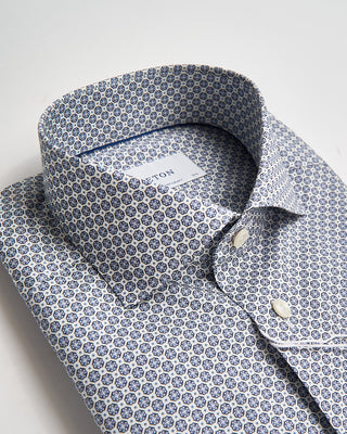Eton Medallion Signature Twill Contemporary Shirt Blue 1034