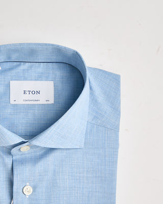 Eton Solid Fine Twill Contemporary Shirt Light Blue 1041
