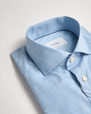 Eton Solid Fine Twill Contemporary Shirt Light Blue 1042