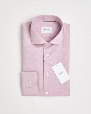 Eton Solid Fine Twill Contemporary Shirt Pink 1043