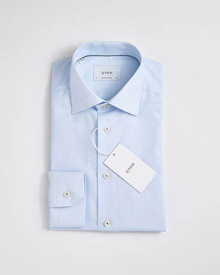 Eton Cotton  Tencel Solid Contemporary Shirt Light Blue 1858
