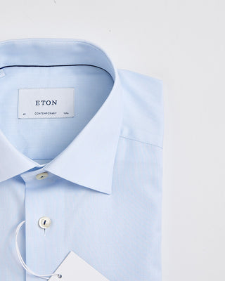 Eton Cotton  Tencel Solid Contemporary Shirt Light Blue 1860
