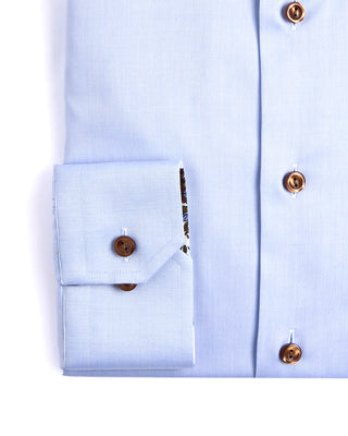 Eton Floral Effect Cut Away Twill Shirt Contemporary Fit Light Blue 5 4229