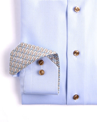 Eton Contemporary Cutaway Geometric Trim Twill Shirt Light Blue 1 3955