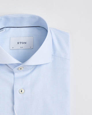 Eton Cotton  Tencel Solid Slim Shirt Light Blue 1856