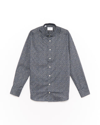 Eton Slim Fit Tonal Ornamental Print Shirt Navy 15 4804