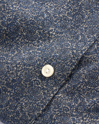 Eton Slim Fit Tonal Ornamental Print Shirt Navy 1 4124