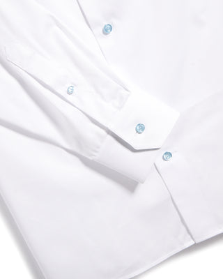 Eton Solid Signature Twill Contemporary Shirt With Floral Trim White 3 6203