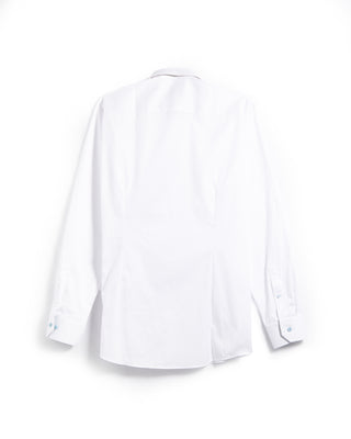 Eton Solid Signature Twill Contemporary Shirt With Floral Trim White 9 6204