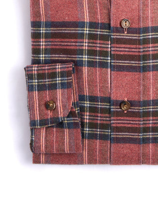 Eton Plaid Flannel Casual Fit Shirt Terracotta 2 4258