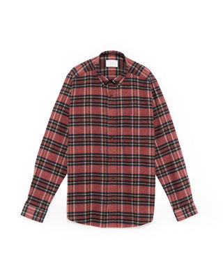 Eton Plaid Flannel Casual Fit Shirt Terracotta 3 4720