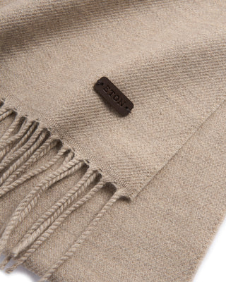 Eton Beige Twill Merino Wool Scarf Beige 1 4504