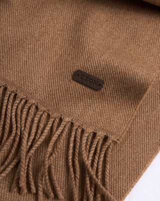 Eton Brown Twill Merino Wool Scarf Brown 1 4495