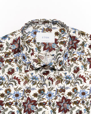 Eton Floral Print Twill Contemporary Shirt Multi 6 4779
