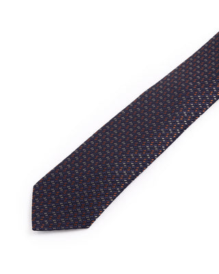 Eton Navy Blue Geometric Woven Silk Tie Navy 4648
