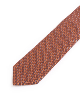 Eton Orange Geometric Woven Silk Tie Orange 1 4655