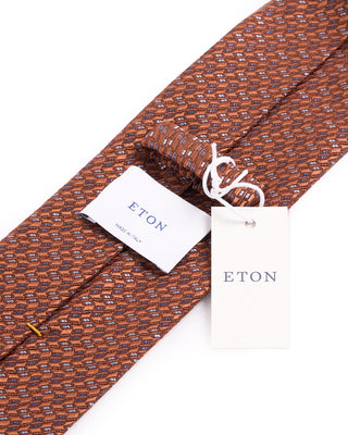 Eton Orange Geometric Woven Silk Tie Orange 4654