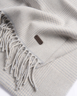 Eton Light Grey Pow Check Merino Wool Scarf Grey 1 4501