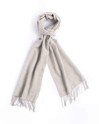 Eton Light Grey Pow Check Merino Wool Scarf Grey 3 4502