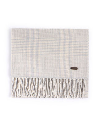 Eton Light Grey Pow Check Merino Wool Scarf Grey 4500
