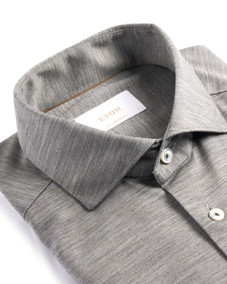Eton Grey Merino Jersey Contemporary Shirt Grey 4129