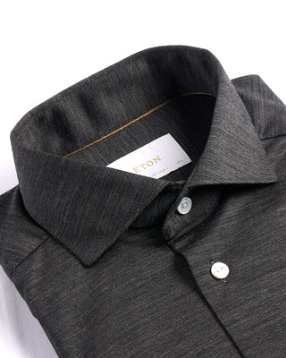 Eton Charcoal Merino Jersey Contemporary Shirt Charcoal 4127