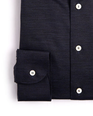 Eton Navy Blue Merino Jersey Contemporary Shirt Navy 3 3888