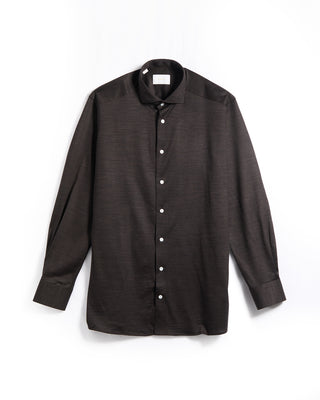 Eton Brown Merino Jersey Contemporary Shirt Brown 9 6205