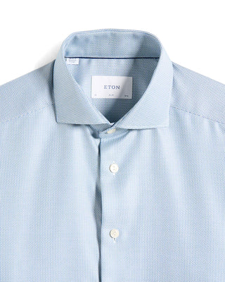 Eton Semi Solid Dobby Slim Shirt Teal 3 10586