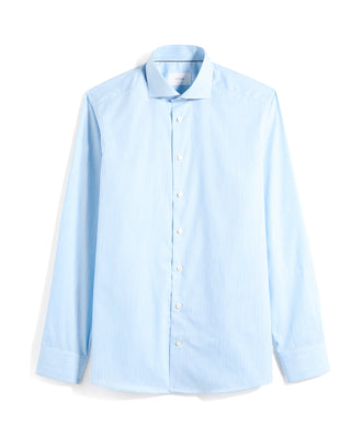 Eton Striped Melange Fine Twill Slim Shirt Light Blue 4 10597