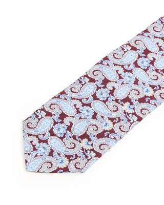 Eton Paisley Printed Silk Tie Dark Red 2 10223