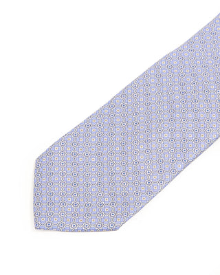 Eton Medallion Printed Silk Tie Mid Purple 1 10239