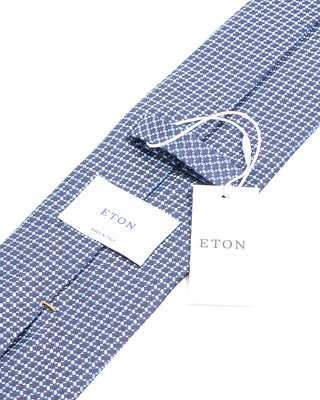 Eton Micro Woven Silk Tie Navy Blue 2 10295