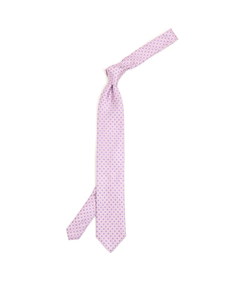 Eton Geometrical Woven Silk Tie Light Purple 10211