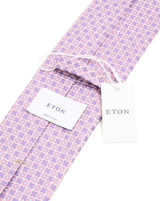 Eton Geometrical Woven Silk Tie Light Purple 1 10226