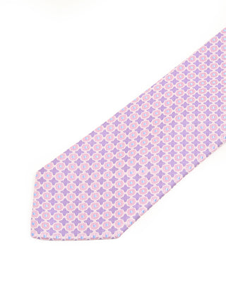 Eton Geometrical Woven Silk Tie Light Purple 2 10225