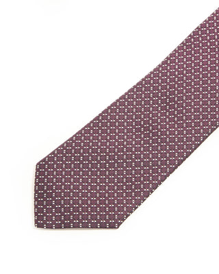 Eton Micro Dot Woven Silk Tie Dark Red 3 10309
