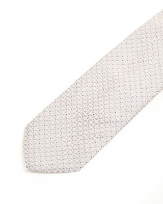 Eton Micro Geometrical Woven Silk Tie Light Grey 1 10286