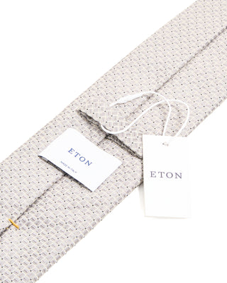 Eton Micro Geometrical Woven Silk Tie Light Grey 2 10287