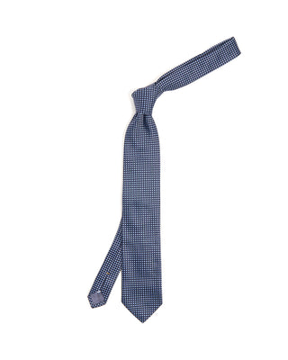 Eton Dot Woven Silk Tie Navy Blue 1 10165