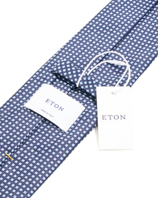 Eton Dot Woven Silk Tie Navy Blue 2 10270