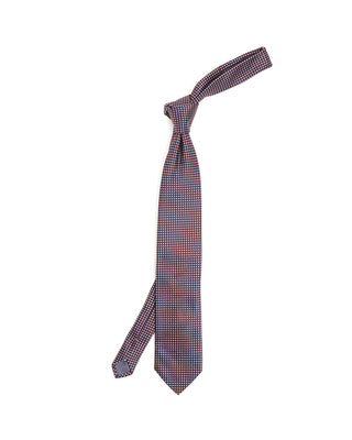 Eton Dot Woven Silk Tie Dark Red 1 10169