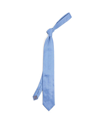 Eton Dot Woven Silk Tie Blue 10185