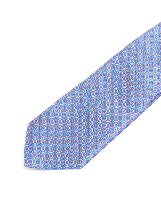 Eton Medallion Woven Silk Tie Navy Blue 1 10298