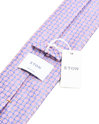 Eton Medallion Woven Silk Tie Pink 2 10260