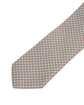 Eton Micro Floral Woven Silk Tie Mid Grey 10221